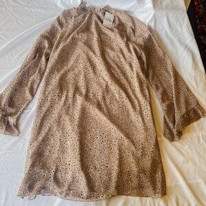 Adeline Boutique MTS Brand Women’s Large Flutter Animal Print Dress Cheetah NWT